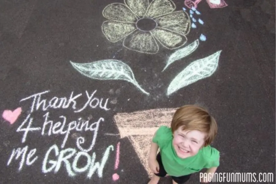 Create a chalk art thank you video for teacher like this one from Paging Fun Mums