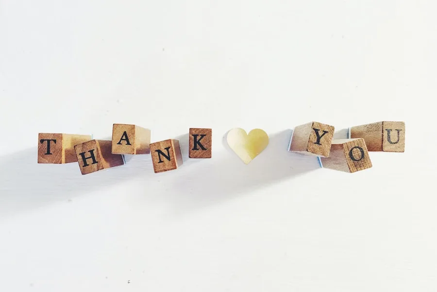 Write Thank You to teacher using wooden blocks to create a special video from your child