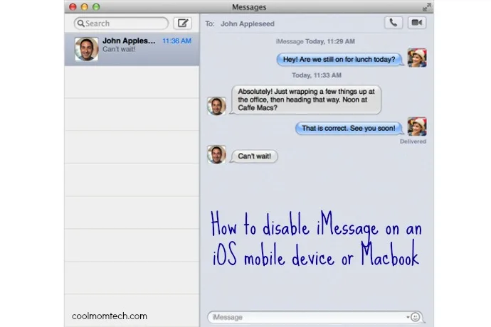 Productivity tech tip: How to temporarily disable iMessage on your iOS device or Macbook on CoolMomTech.com