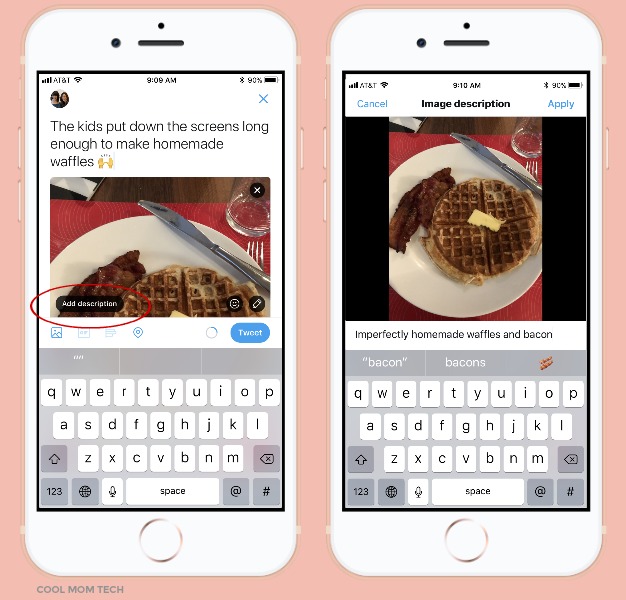 Social media tips: How to use Twitter's "compose image descriptions" to make your attachments accessible to visually impaired followers| Cool Mom Tech