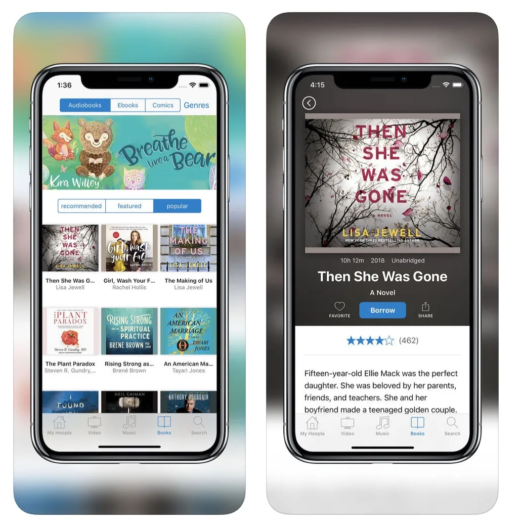 Library audiobook apps: Use Libby to rent from multiple libraries in one place.