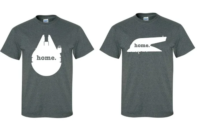 Star Wars "home" t-shirts : Instead of states, try the Millennium Falcon or Boba Fett's ship