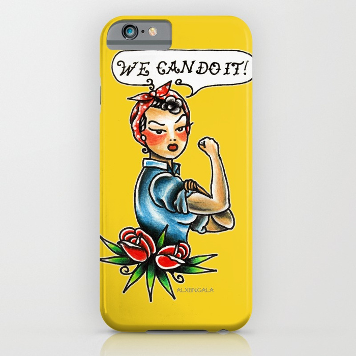 Girl power phone case: We can do it Rosie the Riveter illustration by Alxbngala Girl power phone case: We can do it Rosie the Riveter illustration by Alxbngala