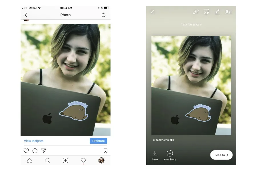 How to post Instagram Photos to your Instagram Story