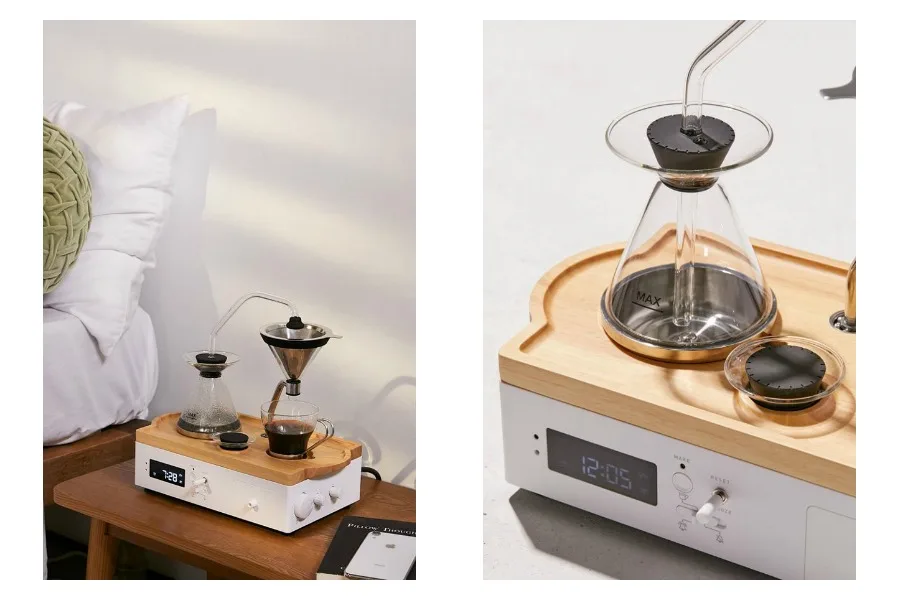 The Barisieur pour over coffee machine alarm clock. Because of course.