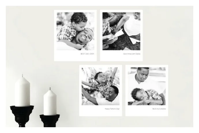 Father's Day photo gifts: Photo wall decals from Paper Culture