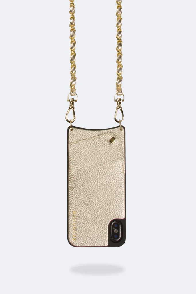 Stylish tech gifts for the trendsetter in your life: Gold Bandolier crossbody