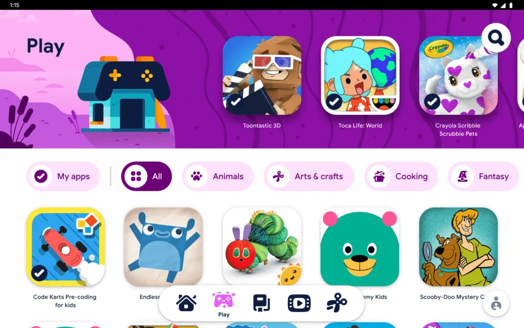 The Google Kids Space Play Tab has lots of apps and games that are approved by experts | sponsor