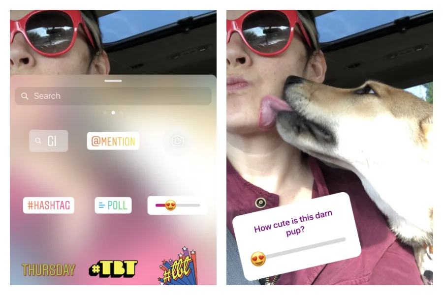 The new Instagram emoji slider poll
