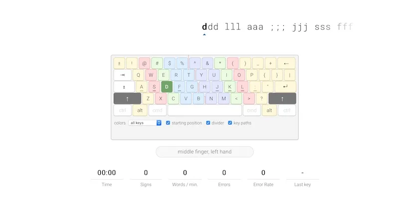 Great typing apps for kids: Typing Academy's website is good for middle-grade students.