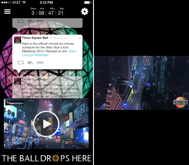 Times Square Ball app