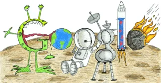 Your kid's doodle on the Google home page = WIN