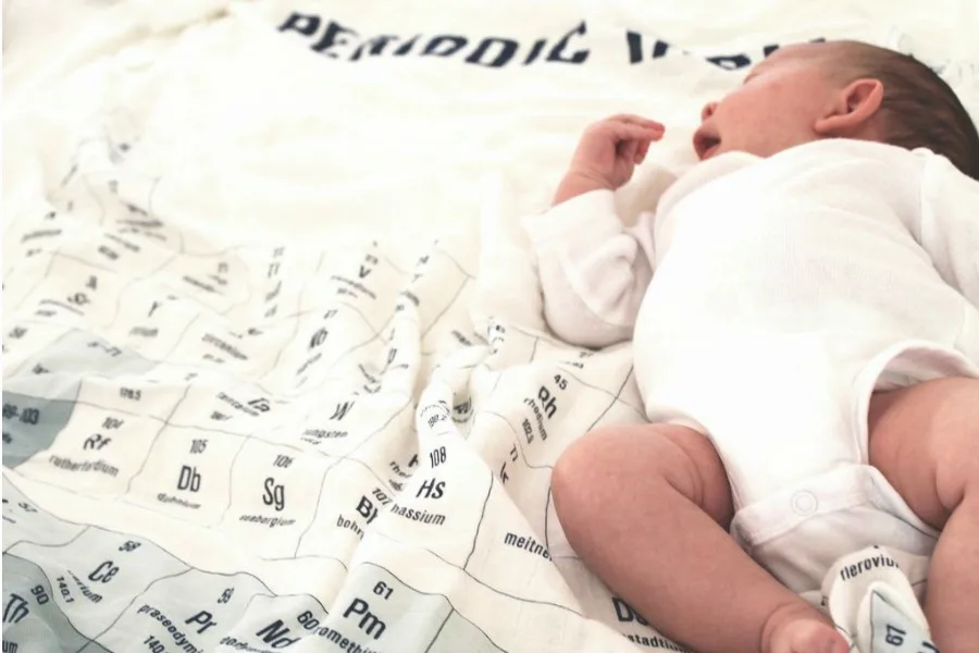 Periodic table swaddle blanket for your future scientist!