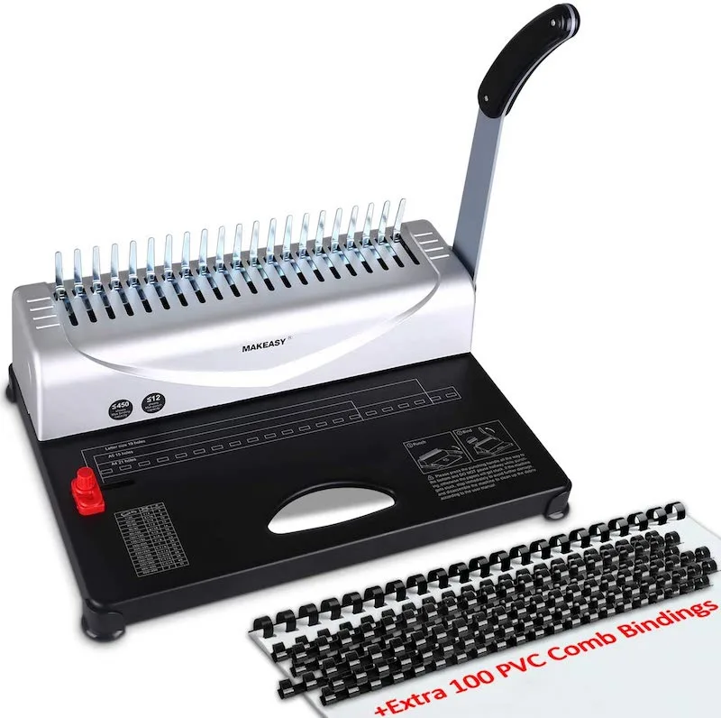 Must-have gadgets for homeschooling: A comb binder, for collating all your copies