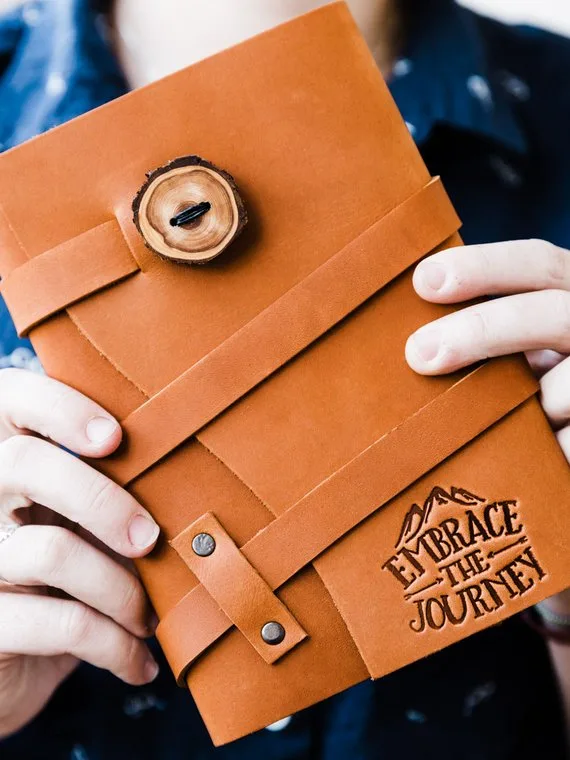 Tips for finding great deals on Labor Day: 50% off these custom leather journals on Etsy