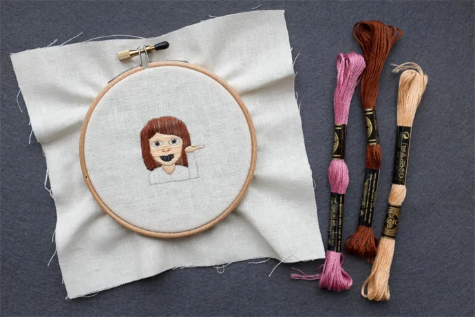 The coolest emoji gifts, like this embroidery hoop art from harllee