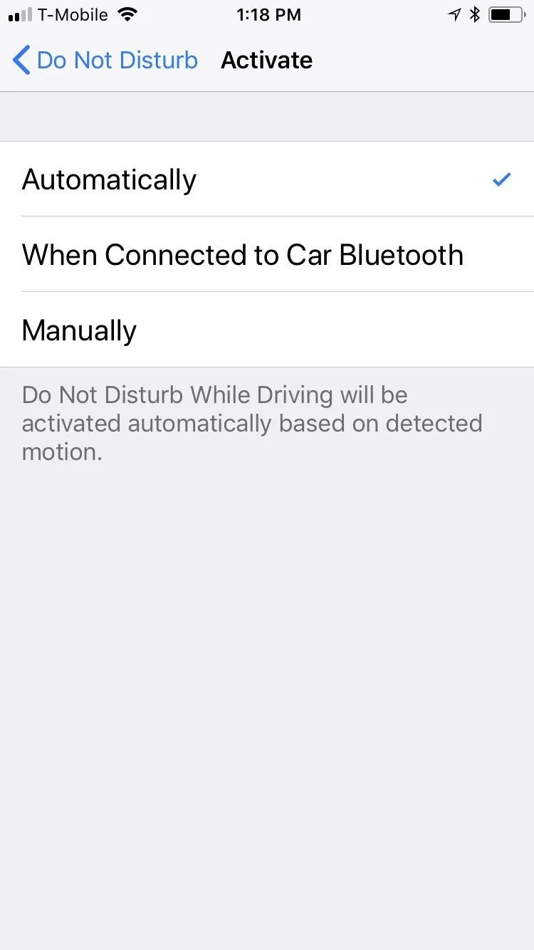 Do Not Disturb While Driving