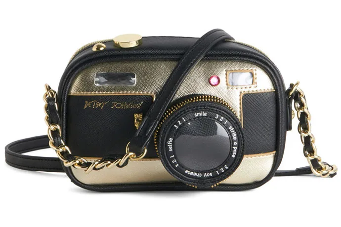 Holiday gift for camera lovers: Betsey Johnson Photographic Charm Bag