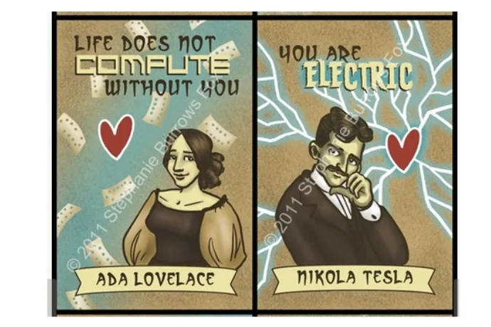 Printable science Valentine's Day cards by Stephoodle
