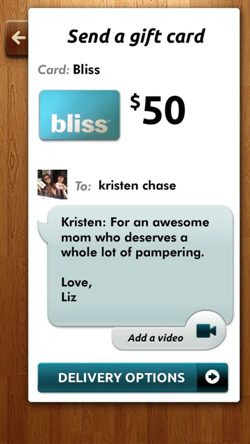 Gyft app now with video messaging