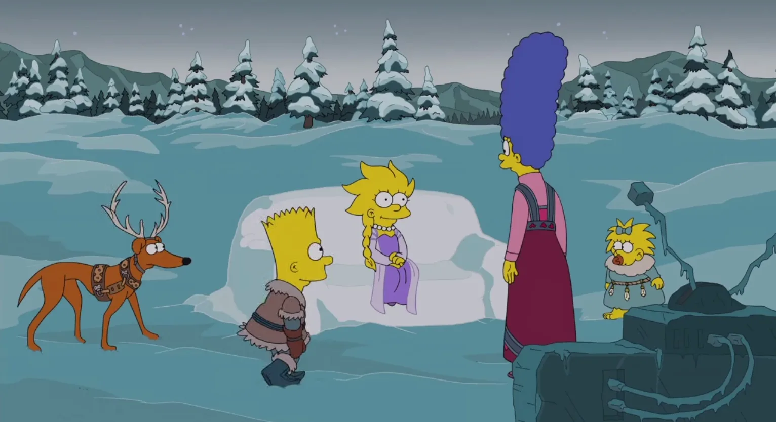 Homer as Olaf in the new Simpsons annual holiday opener