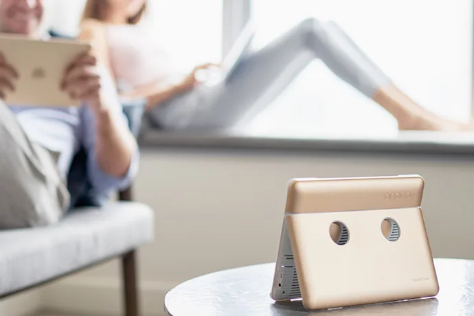 The Onandoff Bluetooth SoundCover is a portable iPad speaker that amplifies sound up to 400%
