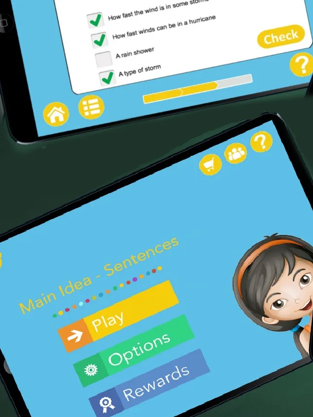 Great reading apps for kids: The Main Idea - Sentences app helps kids who have trouble with reading comprehension in a fun, rewarding way