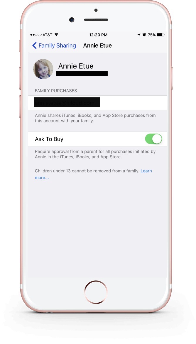How to turn on Ask to Buy, by accessing your Family Sharing page