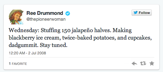 Ree Drummond First Tweet