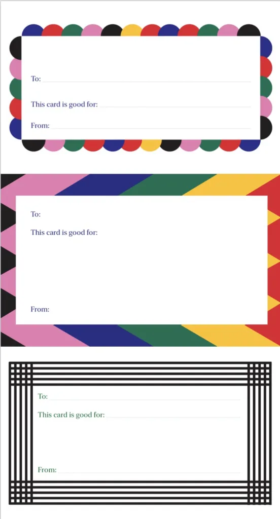 Kids can easily design free printable gift tags and cards with Apple's free Make Your Holiday project book download | Learn more: CoolMomTech.com
