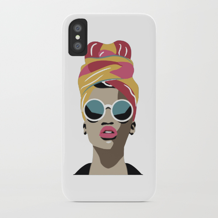 Girl power phone cases: Black girl headwrap phone case by Balquisart Girl power phone cases: Black girl headwrap phone case by Balquisart