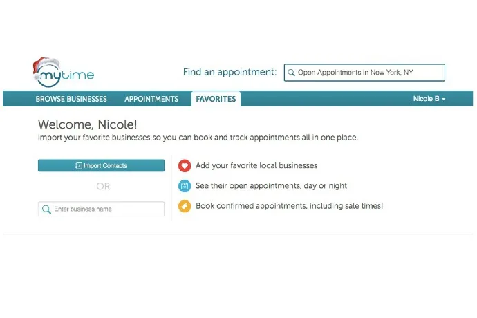 MyTime website