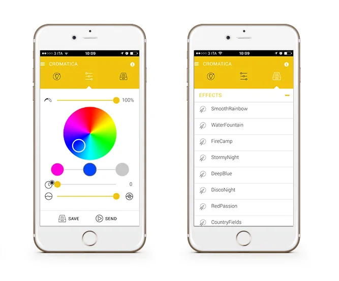 The Chromatica light and sound Bluetooth speaker is controlled with an app from any phone or tablet