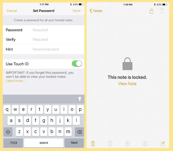 How to lock your iPhone notes on your iOS Notes App