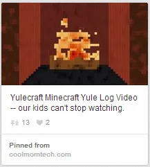 Minecraft Yule Log Pin