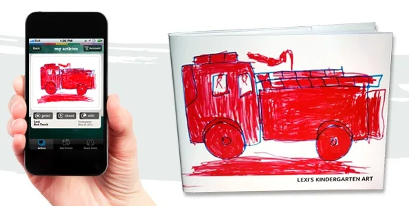 Turn your stacks of kids' artwork into neat phonebooks with the Artkive app