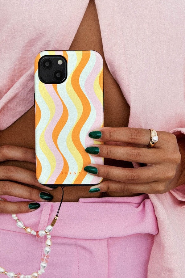Burga stylish phone cases in bright spring patterns like Flower Power in the Nostalgia Collection