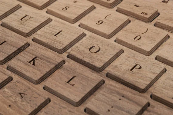 Handmade wooden Bluetooth keyboard