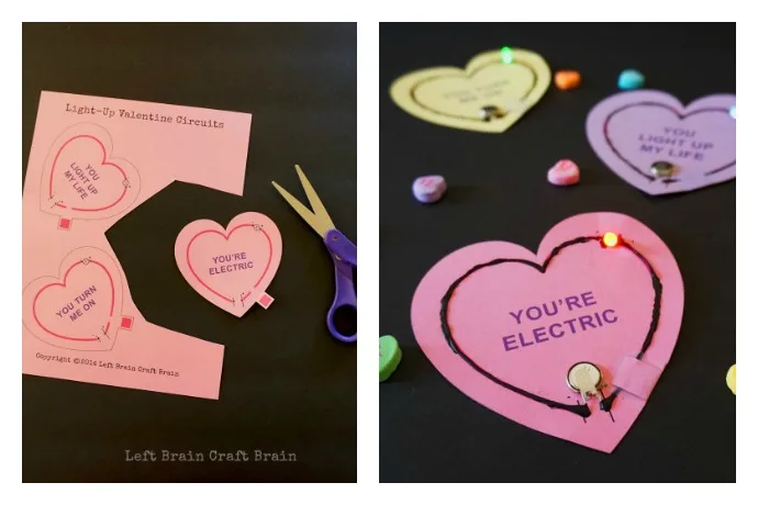 Light Up DIY Valentines tutorial by Left Brain Craft Brain