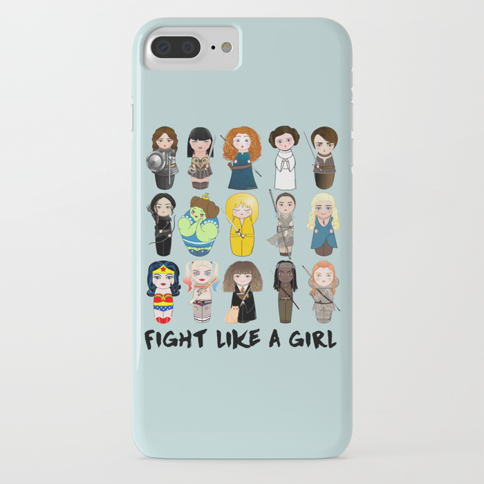 Girl power phone cases: Fight like a girl kokeshi superheroes Girl power phone cases: Fight like a girl kokeshi superheroes