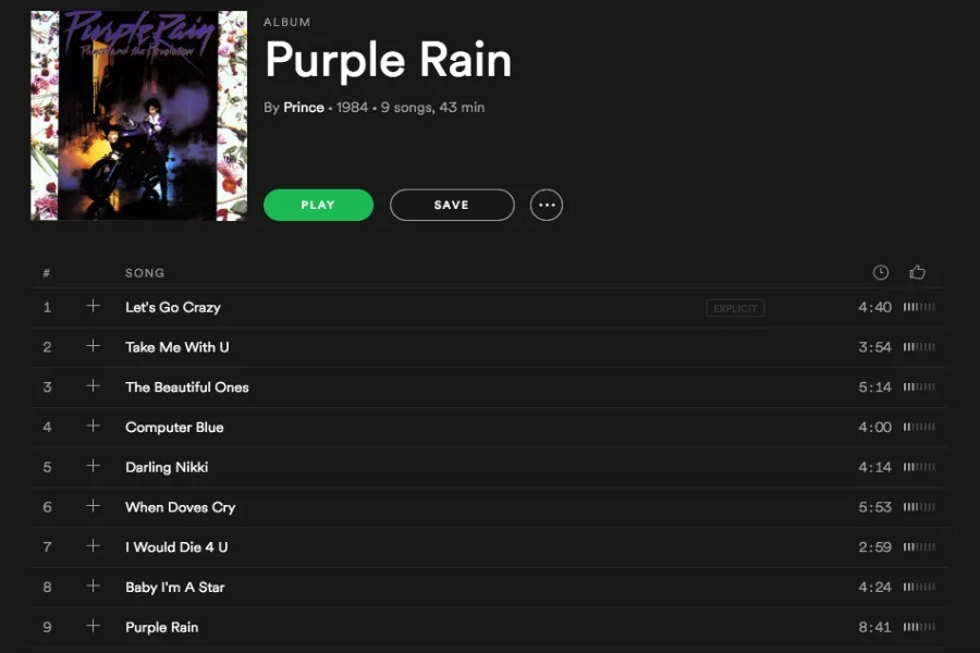 Prince on Spotify and Apple Music