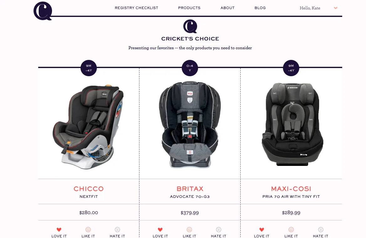 Cricket's Circle baby registry help