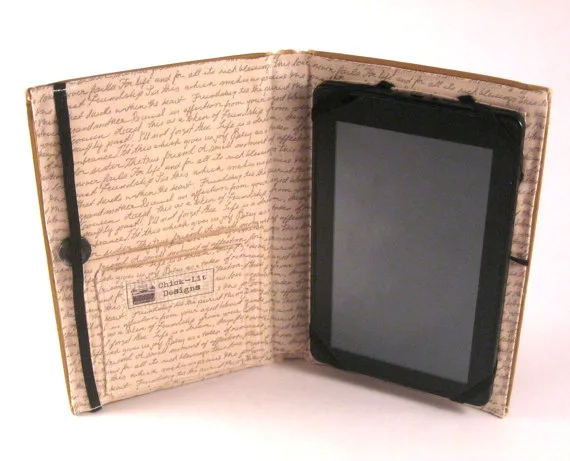 ereader covers that look like books at Chicklit Designs on Etsy