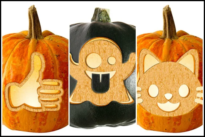 20 cool emoji pumpkin carving stencils free from BHG