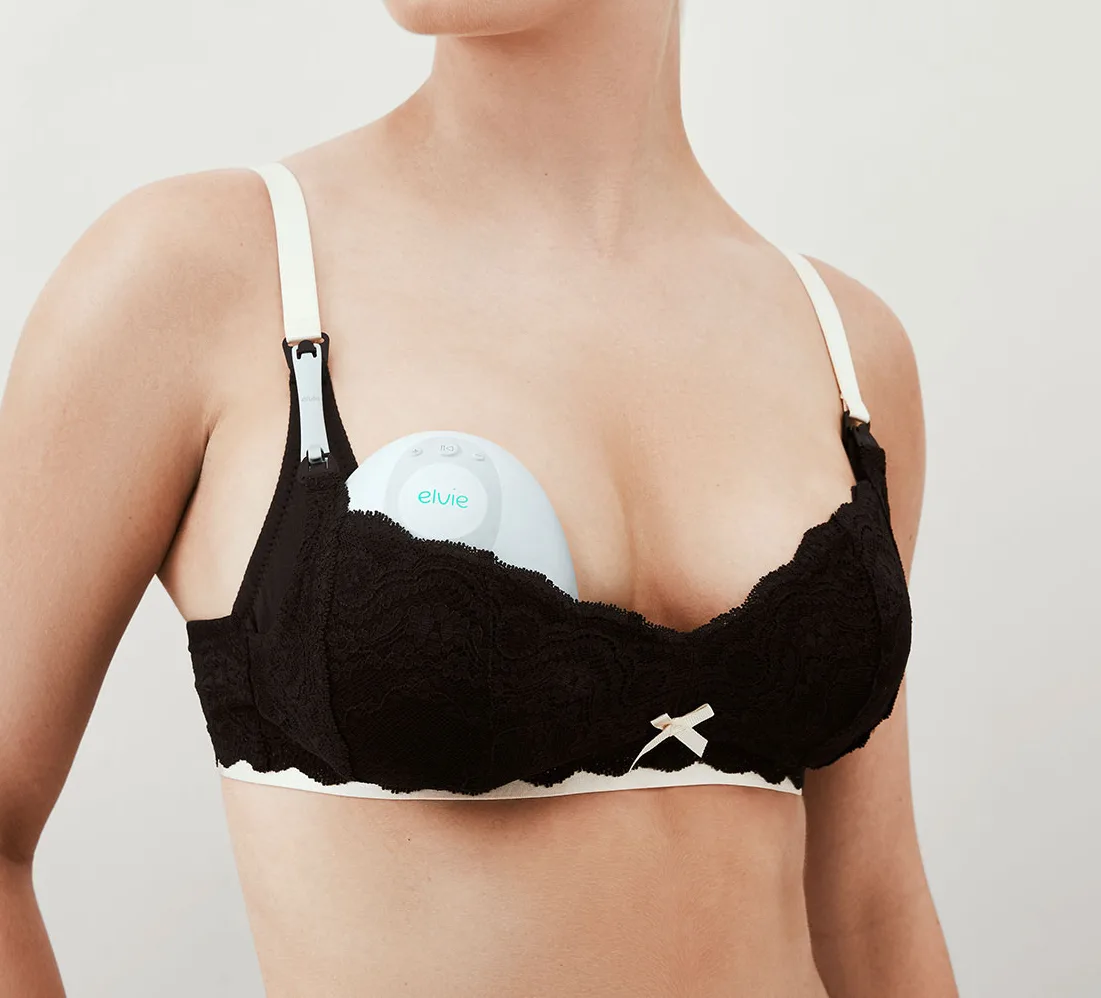 The Elvie breast pump: The single or double nestles into your bra