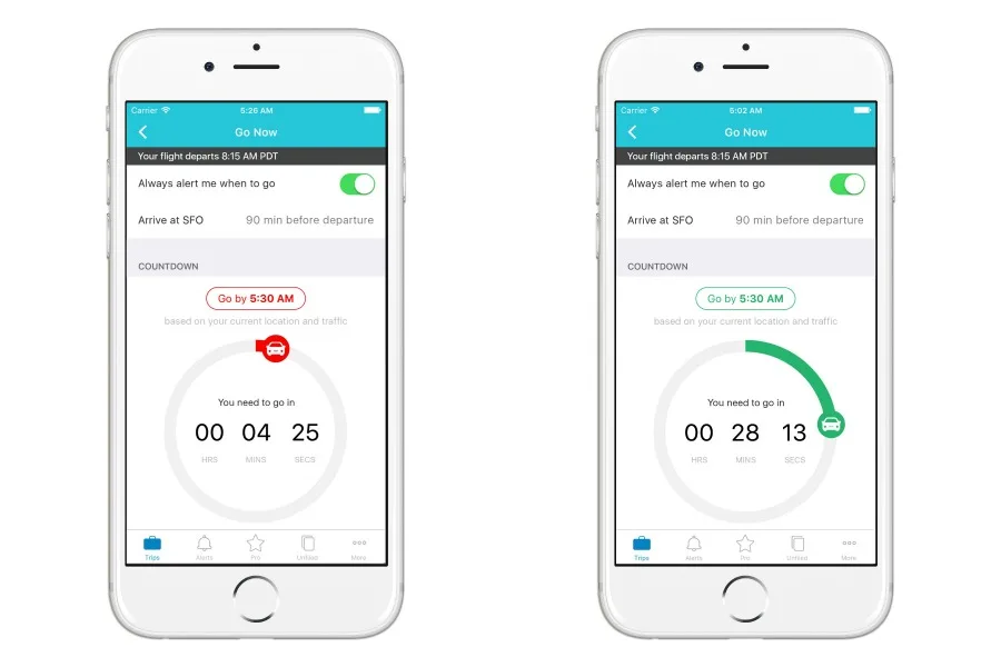 Never miss a flight again with the new Go Now feature from Tripit App
