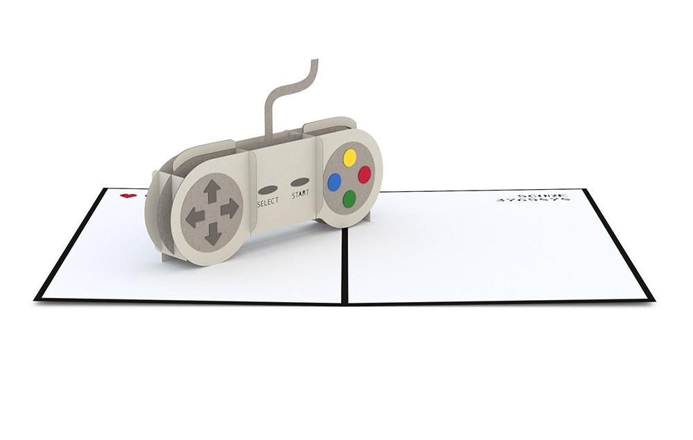 Geeky Valentine's Day cards: 3-D game controller card