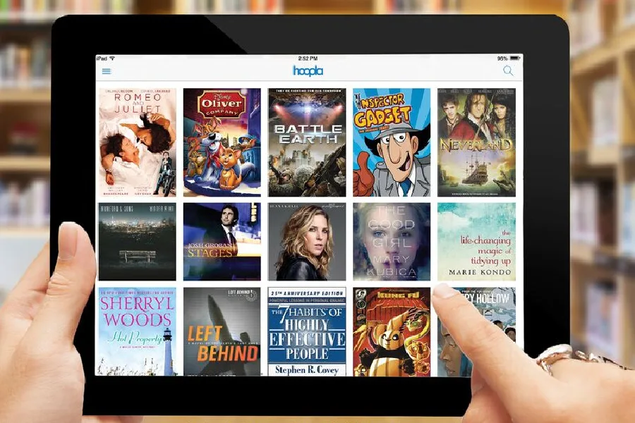 The Hoopla app lets you borrow free books, audiobooks, and all kinds of media -- FREE! -- via your local library