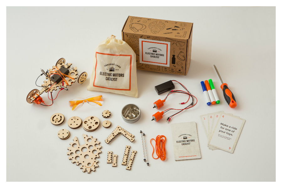 Best STEM gifts for kids: Electric Motors Catalyst box by Tinkering Labs